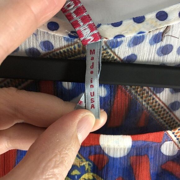 Shiloh 770 Size Medium Sheer Blouse Crowns Royalty Crocheted Fringe Boho 0589 - Picture 7 of 16